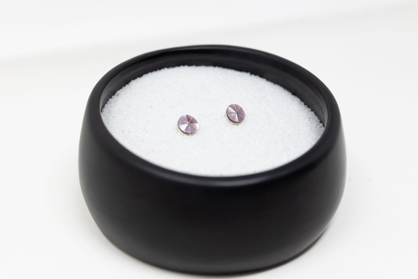 Zuni Pink Mother of Pearl Sterling Inlay Earrings