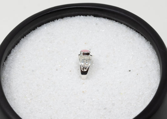 Stamped Sterling Wide Band Pink Conch Ring