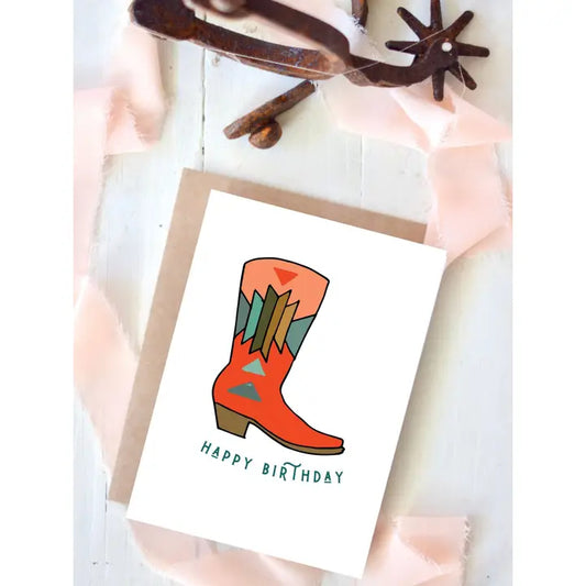 Western Cowboy Boot "Birthday" Greeting Card