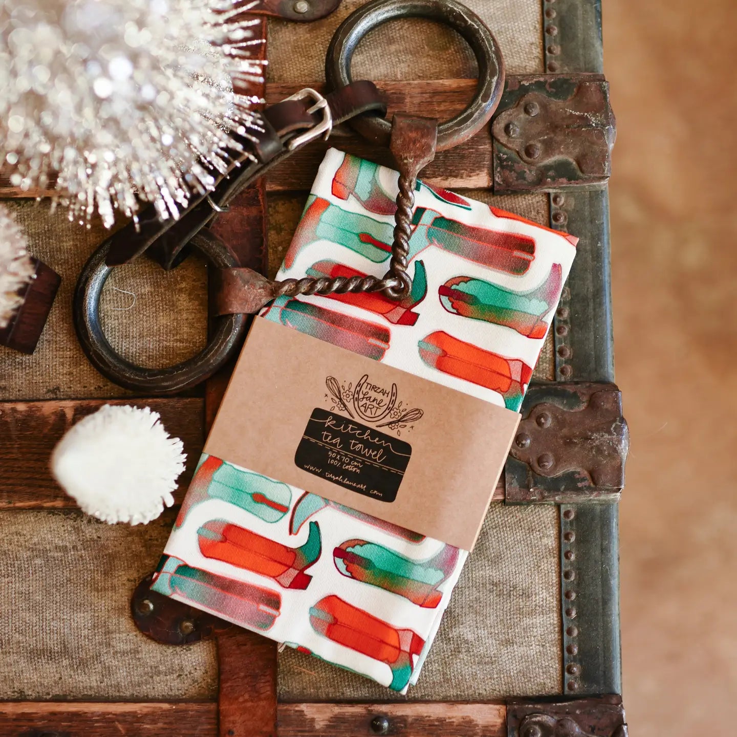 Christmas Boots Holiday Tea Towel