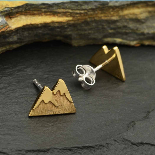 Bronze Snow Cap Mountain Earrings