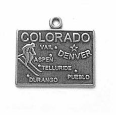 Sterling Silver Colorado State Pendant Necklace - 18"