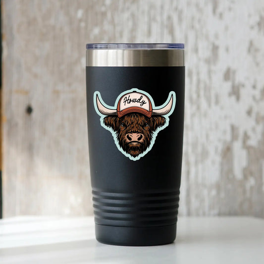 Howdy Highland Cow Sticker
