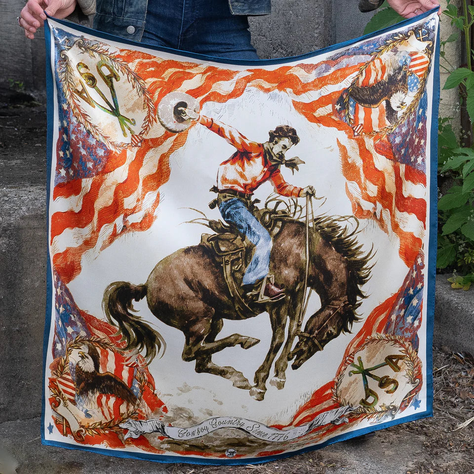 Cowboy Country Silk Scarf by Fringe Scarves