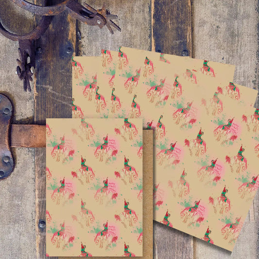 Mini Western Cowboy Christmas Card Set