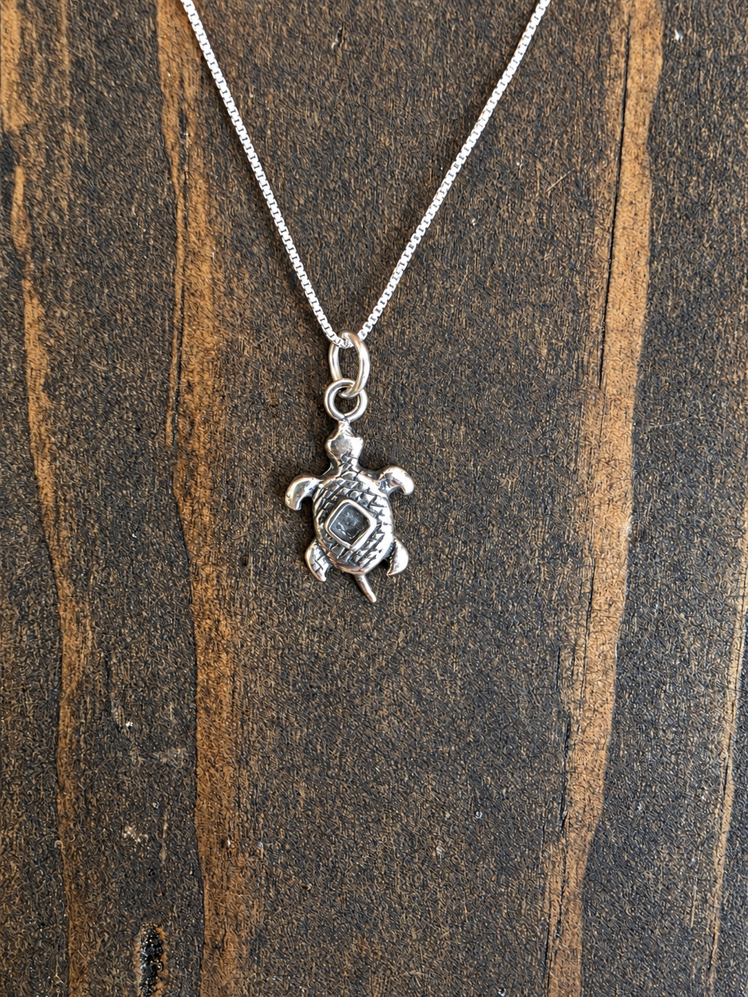 Sterling Silver Turtle Pendant Necklace