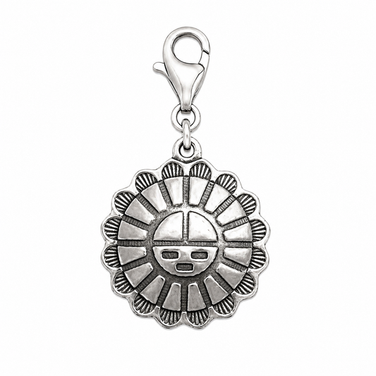 Sterling Silver Sunface Charm