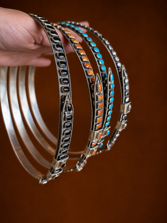 James Freeland Multi-Stone Sterling Silver Adjustable Hat Band