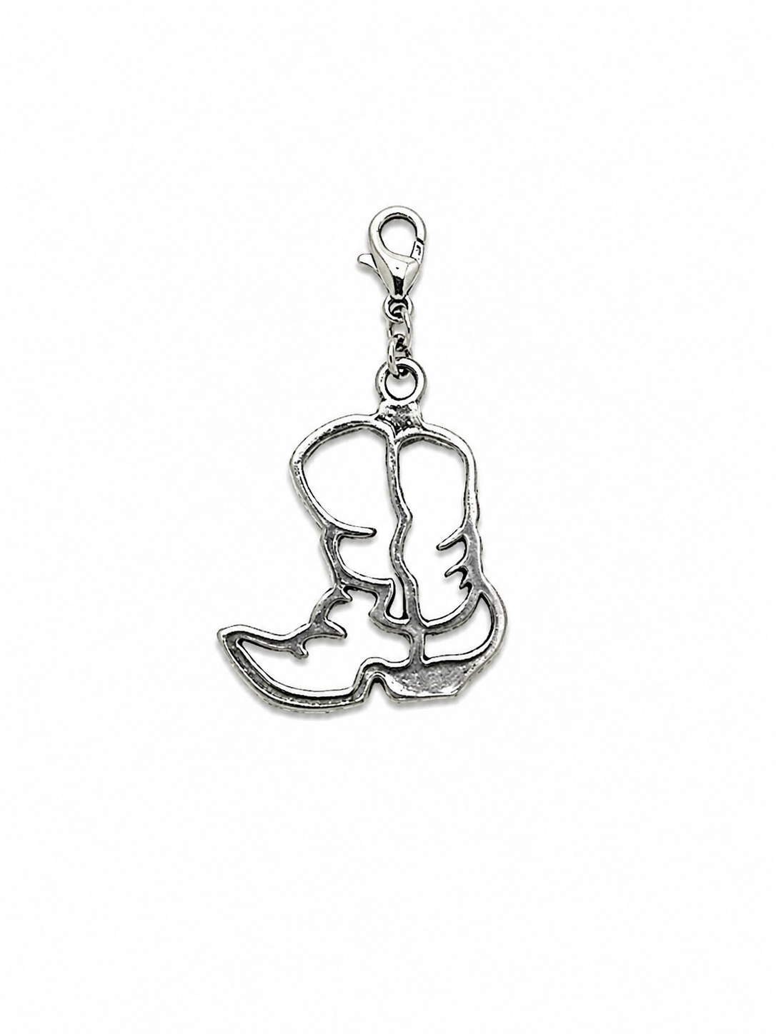Sterling Silver Open Cowboy Boot Charm