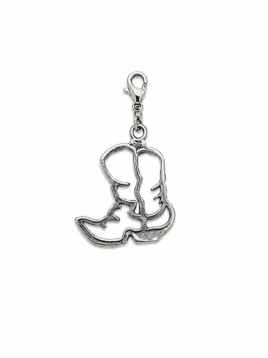 Sterling Silver Open Cowboy Boot Charm