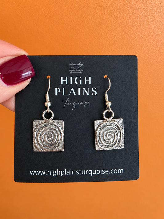 Tufa Cast Sterling Silver Drop Earrings