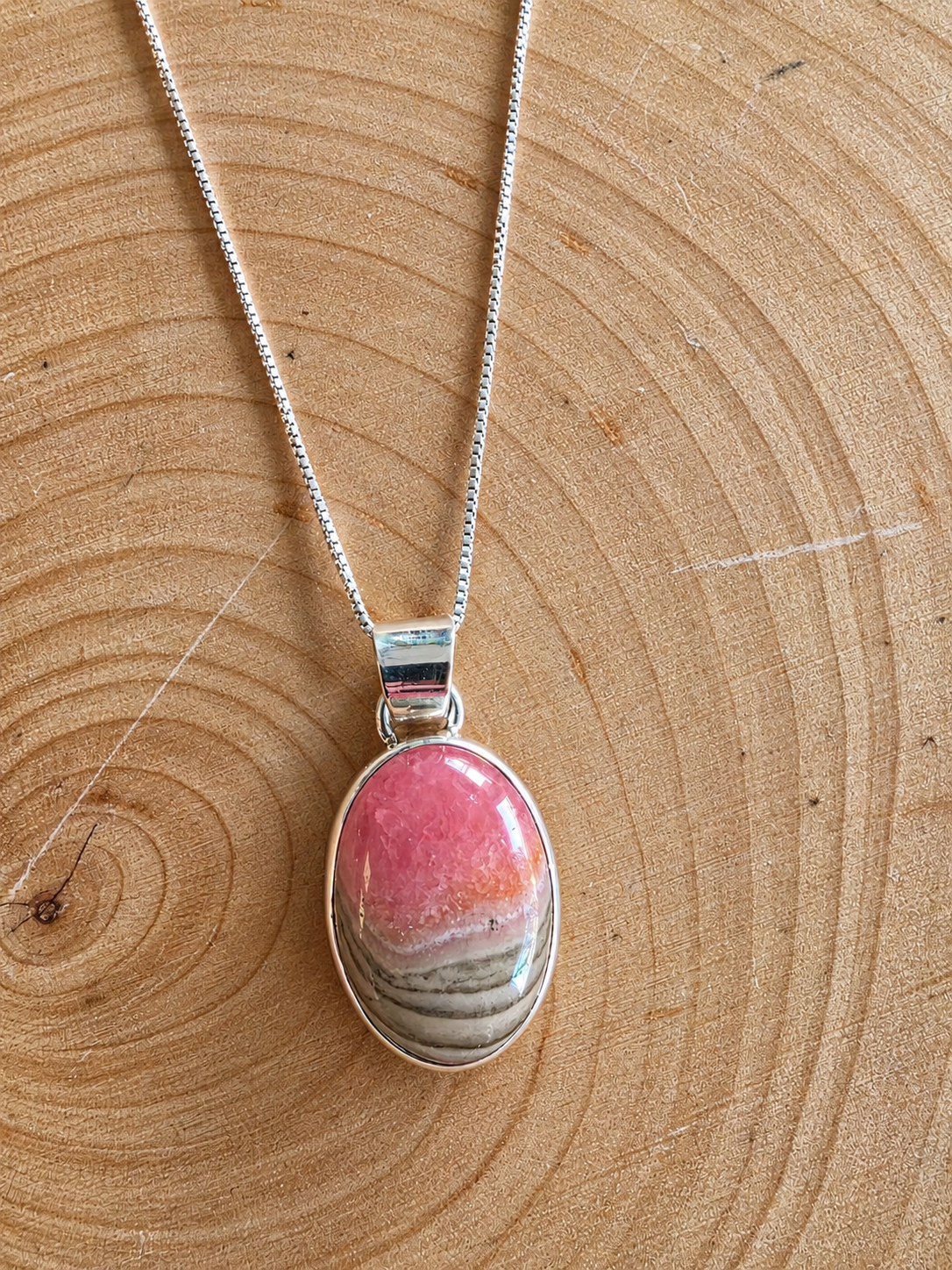 Rose Canyon Rhodochrosite Pendant Necklace