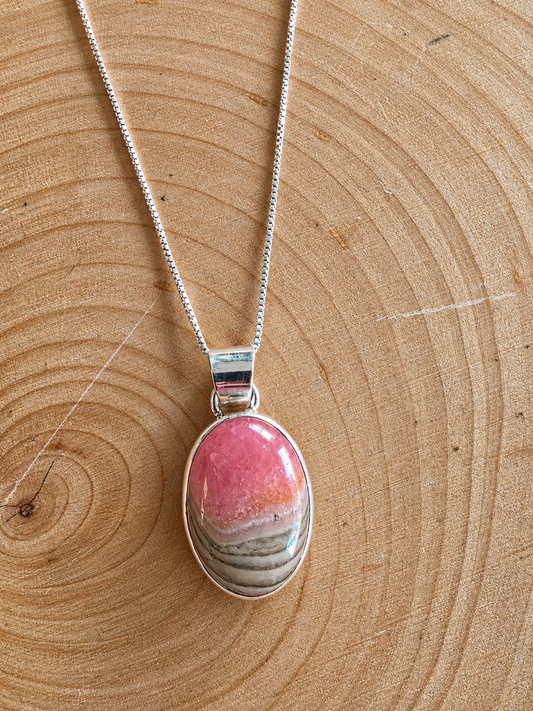 Rose Canyon Rhodochrosite Pendant Necklace