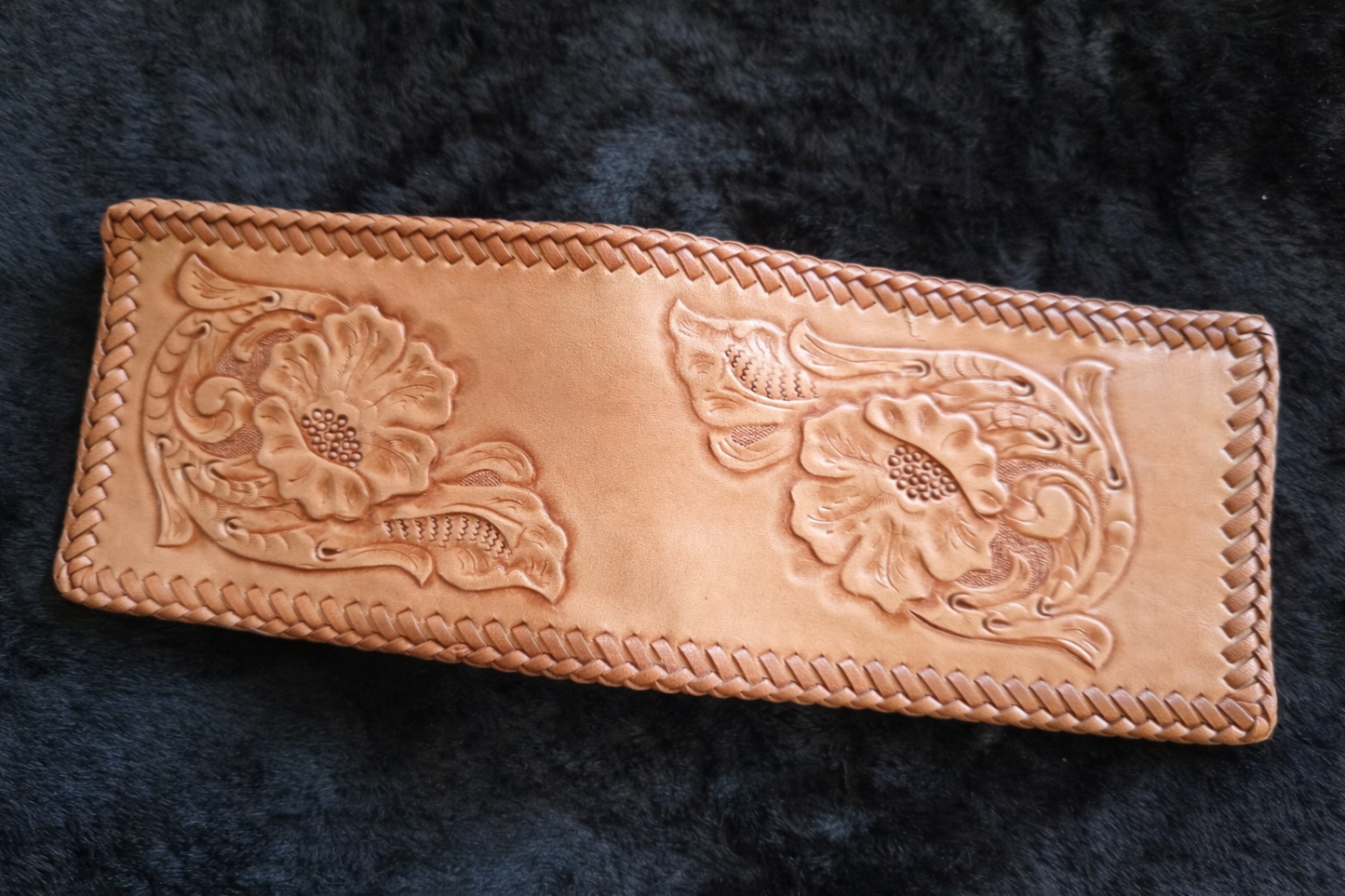 Men's Tooled Leather Laced Wallet