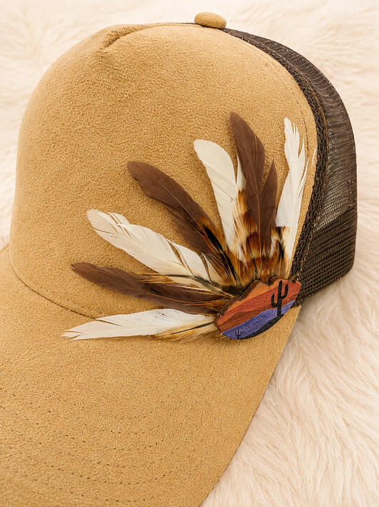 Desert Spirit Feather Trucker Hat