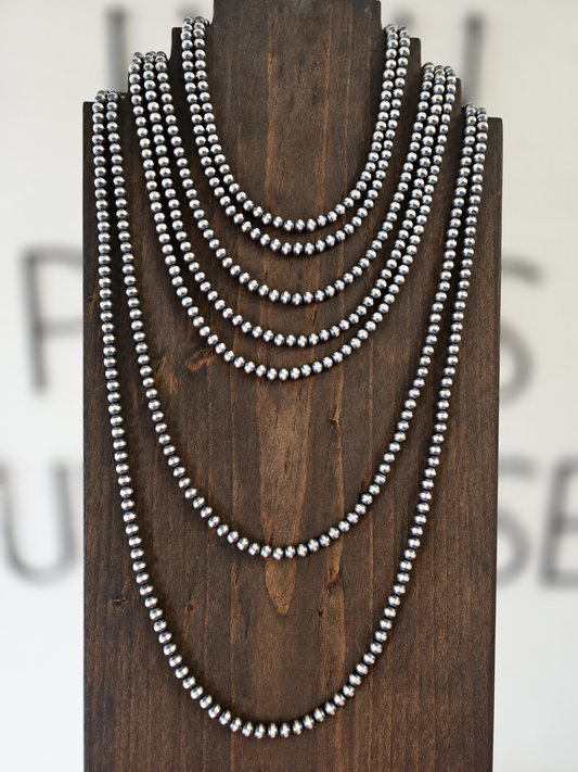 6mm Sterling Silver Bead Necklace