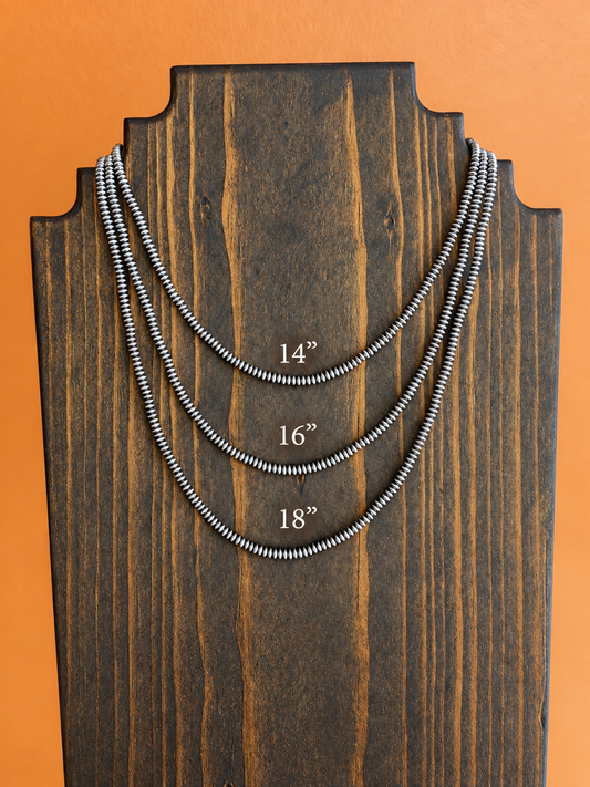 3mm Sterling Silver Saucer Style Bead Necklace