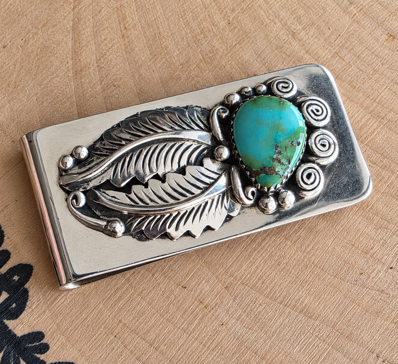Desert Feather Sonoran Gold Turquoise Money Clip