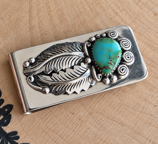 Desert Feather Sonoran Gold Turquoise Money Clip