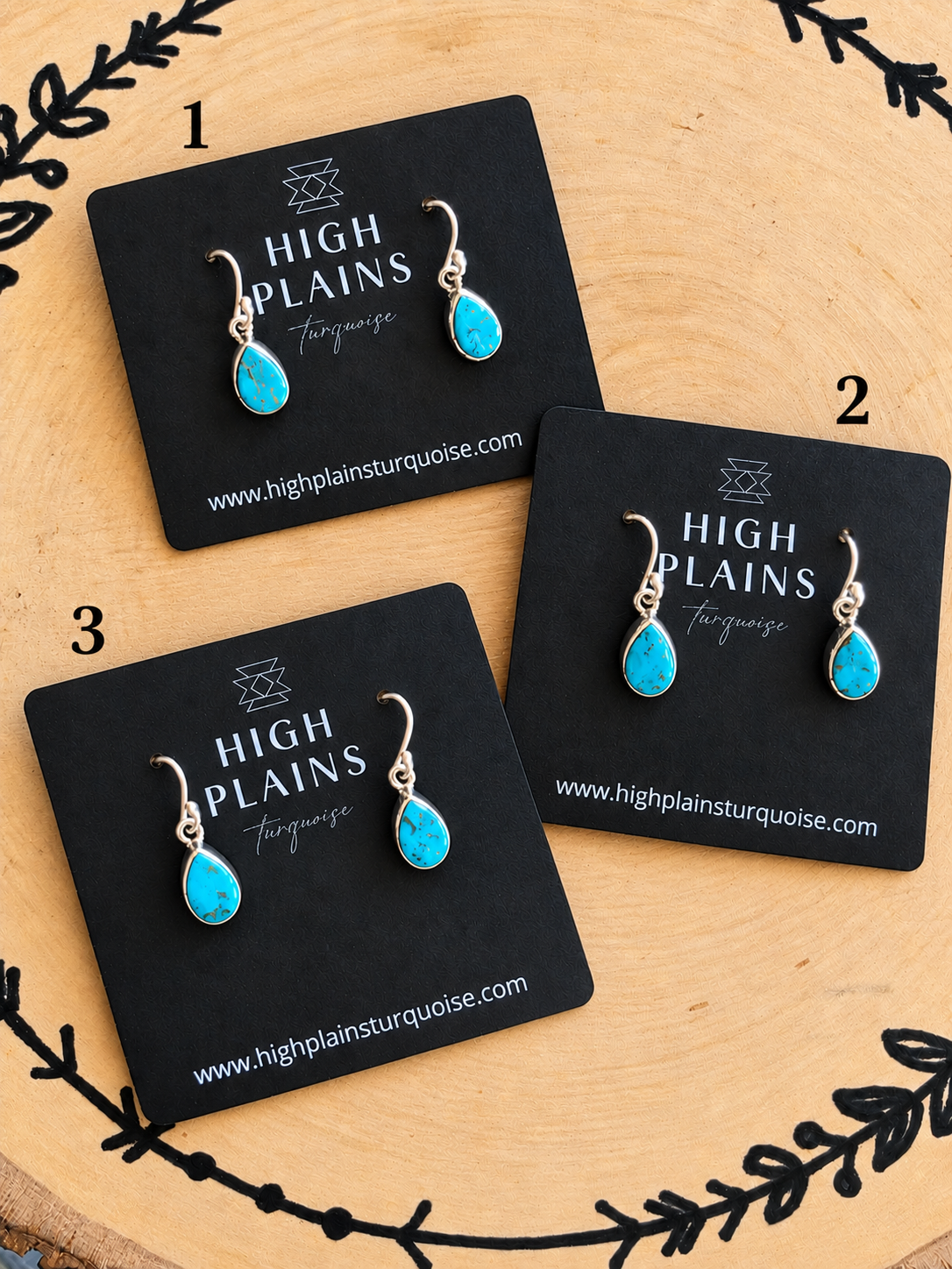 Mini Natural Kingman Teardrop Earrings