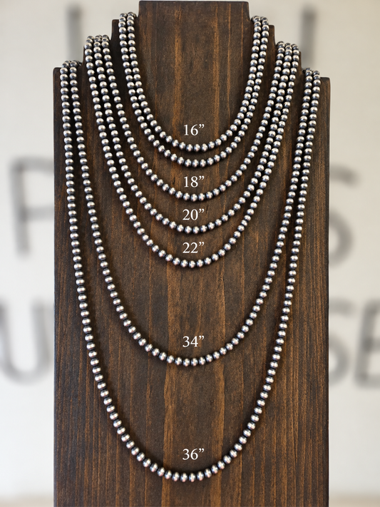6mm Sterling Silver Bead Necklace