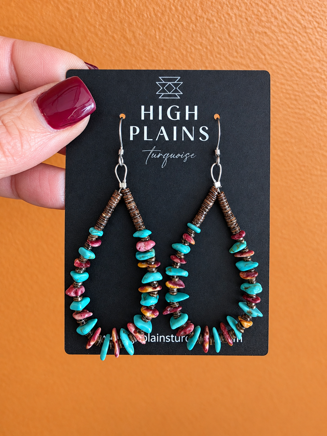 Turquoise Spiny Confetti Heishi Earrings