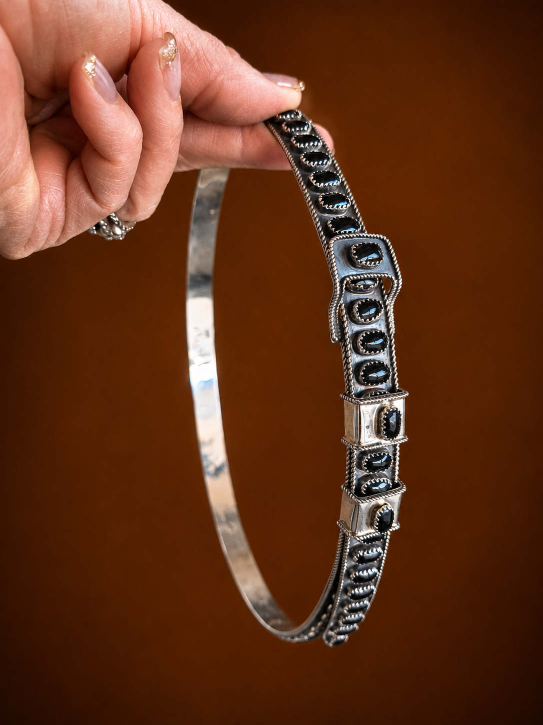 James Freeland Multi-Stone Sterling Silver Adjustable Hat Band