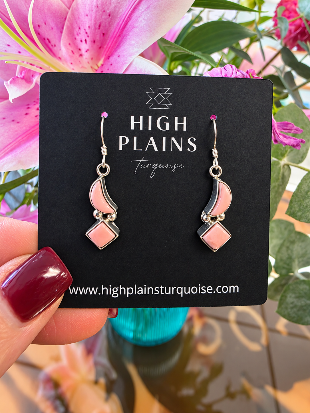Pink Conch Moonlight Earrings