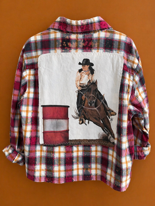 Barrel Racin' Button Up Shirt by Dolly Estelle - 7/8