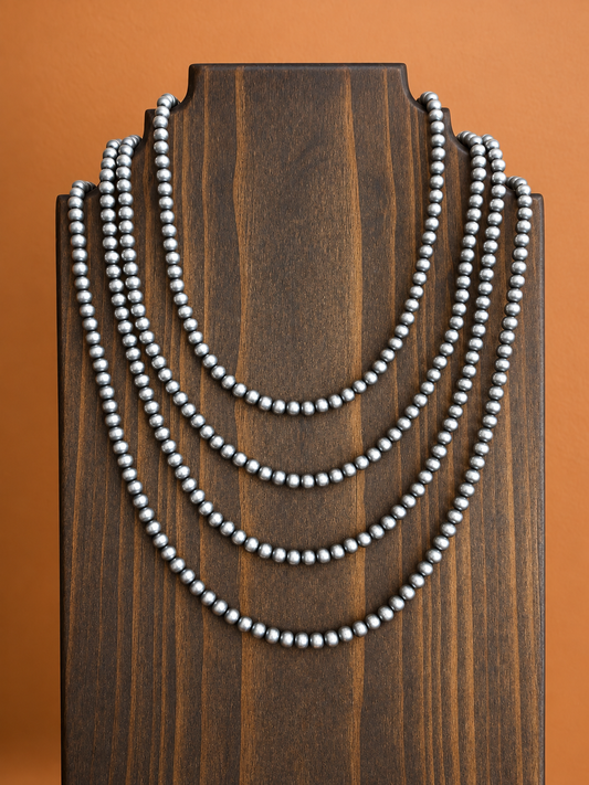 5mm Sterling Silver Bead Necklace