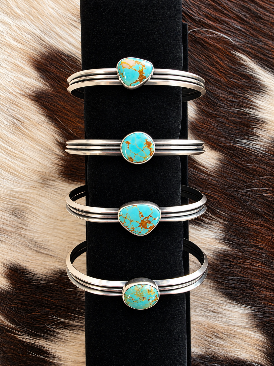 Classic Kingman Turquoise Single Stone Cuff Bracelet