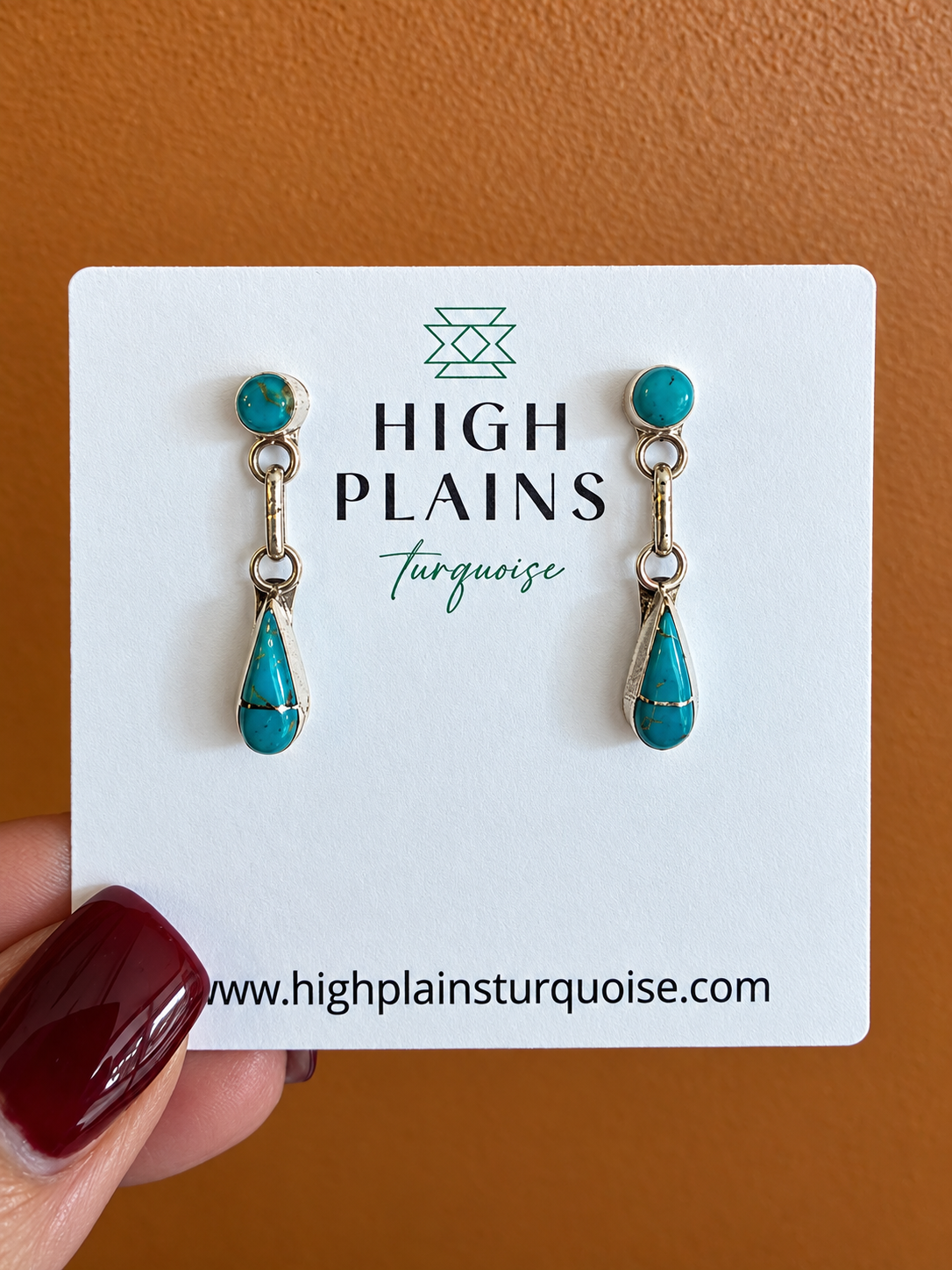 Zuni Turquoise Inlay Drop Earrings