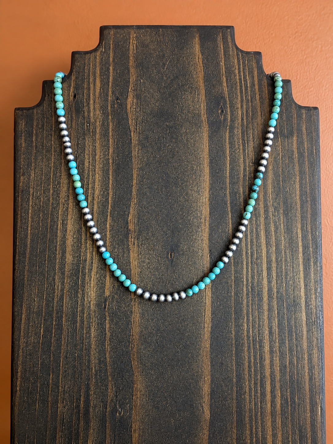 Turquoise Trail Sterling Bead Necklace
