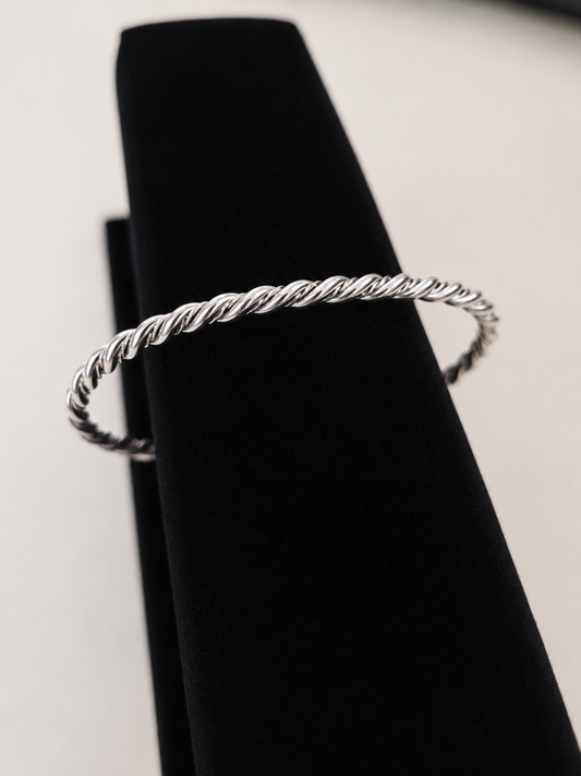 Tahe Sterling Silver Double Twist Stacker Cuff