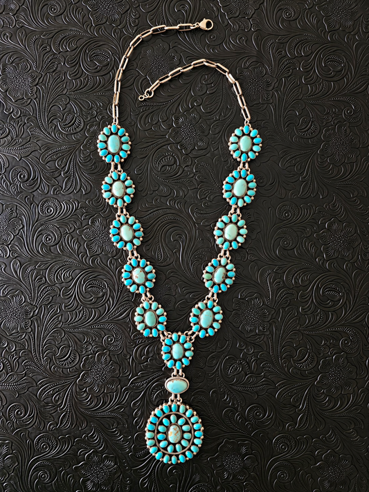 Paul Livingston Lone Mountain Turquoise Cluster Statement Necklace