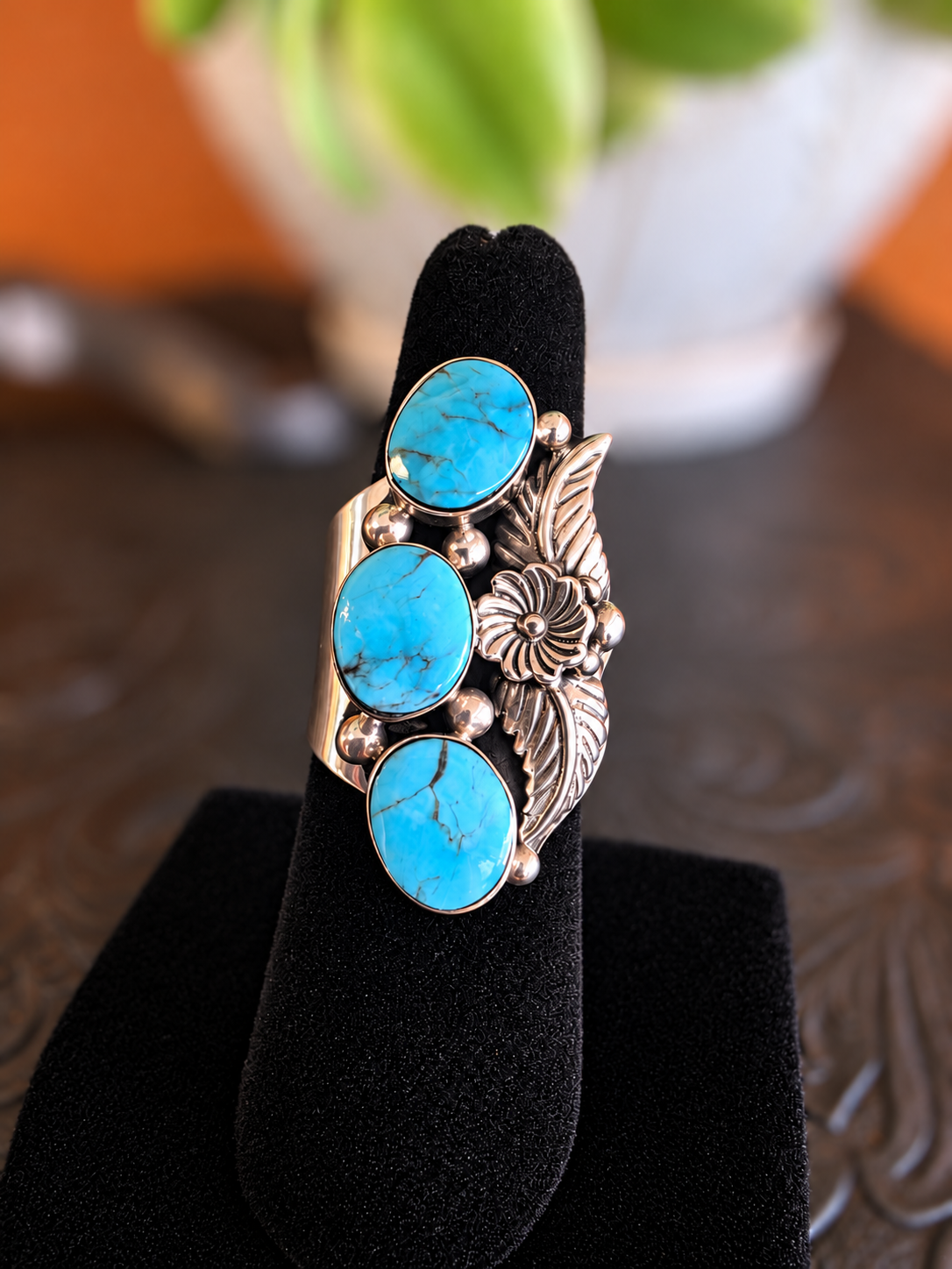 3-Stone Kingman Floral Ring