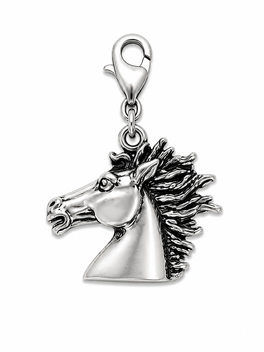 Sterling Silver Wild Mane Horse Charm