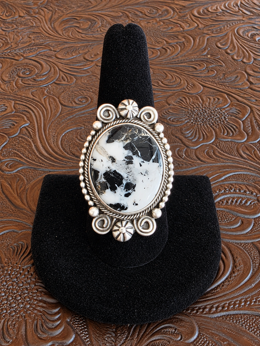 Midnight Marble Statement Ring