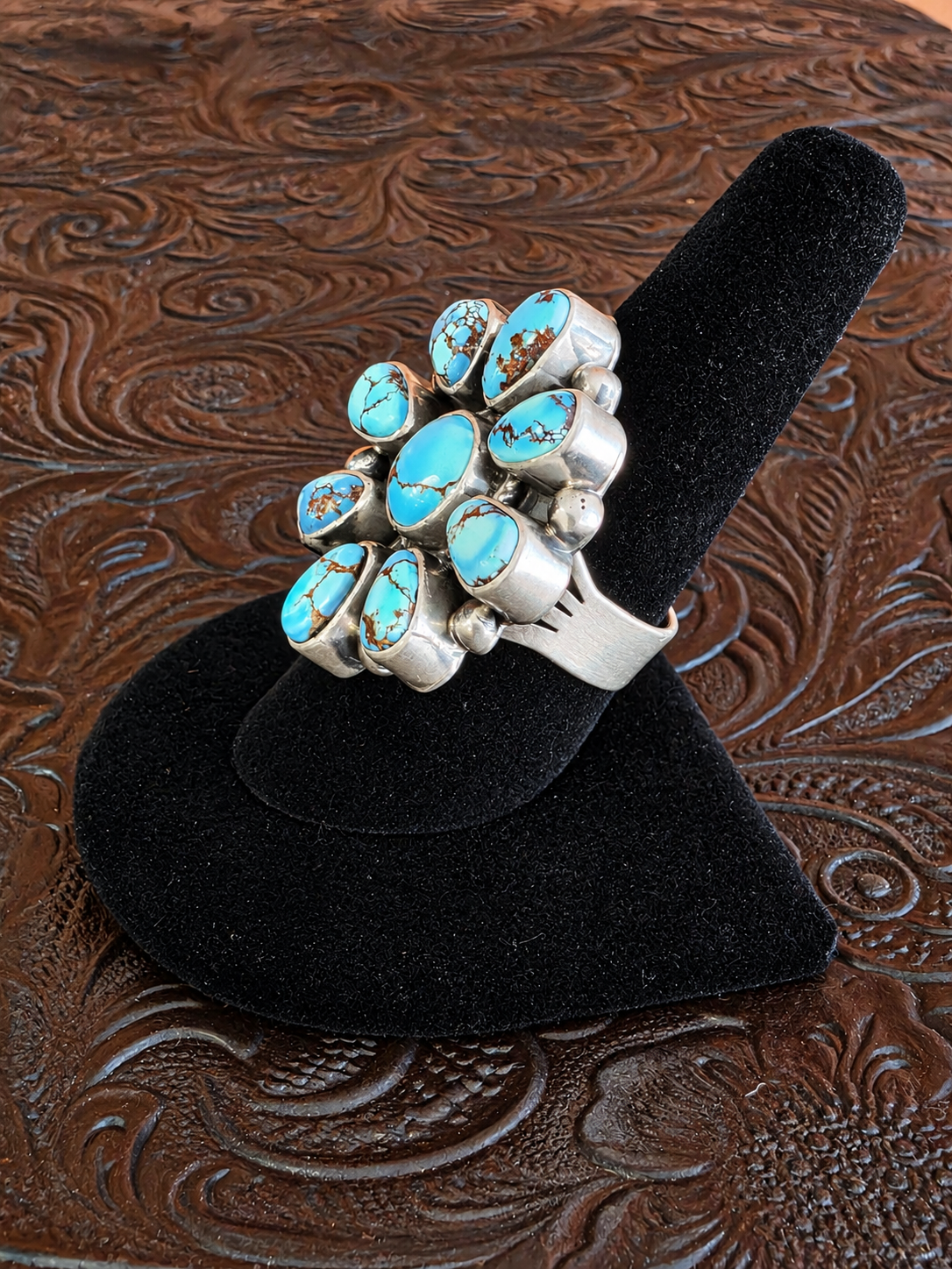 Golden Hills Turquoise Cluster Ring