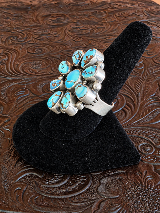 Golden Hills Turquoise Cluster Ring