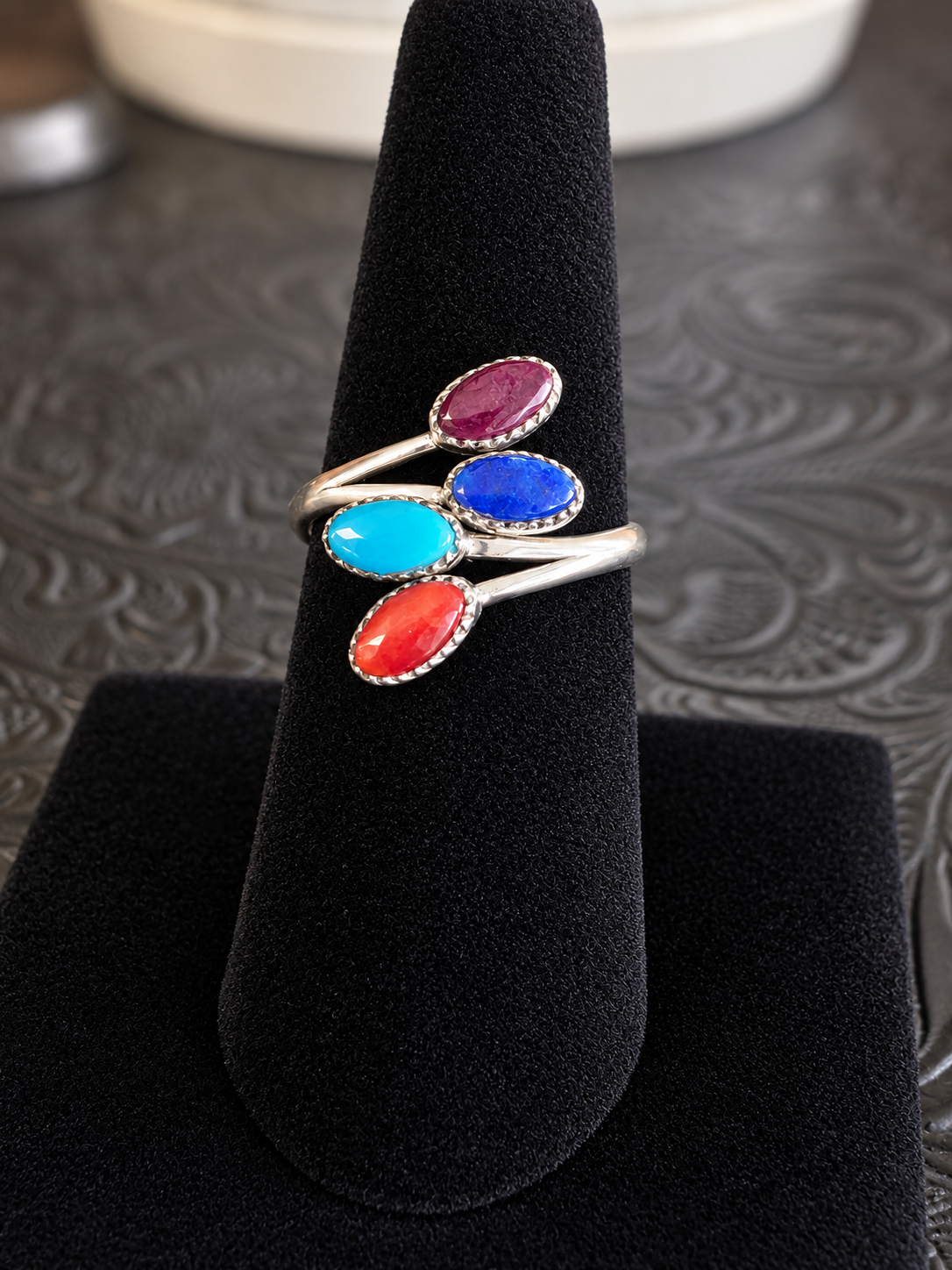 4-Stone Adjustable Sprig Ring