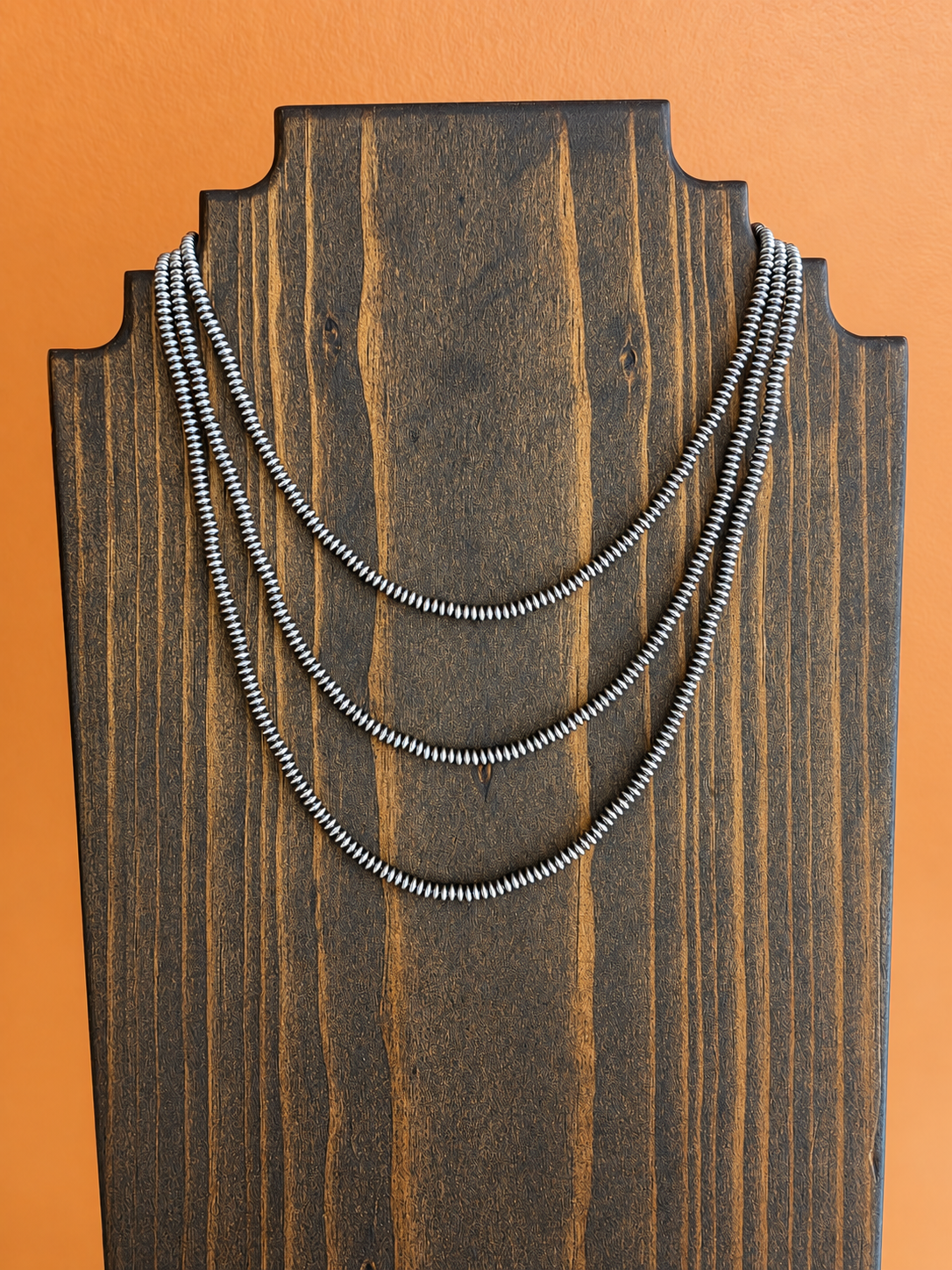 3mm Sterling Silver Saucer Style Bead Necklace