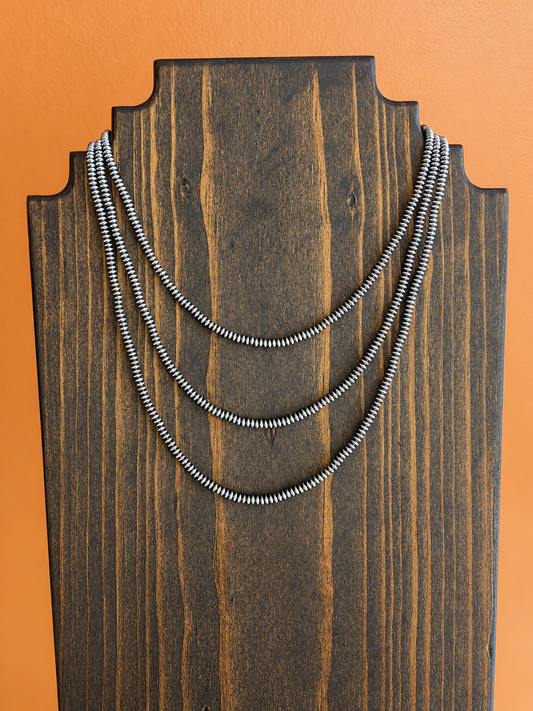 3mm Sterling Silver Saucer Style Bead Necklace