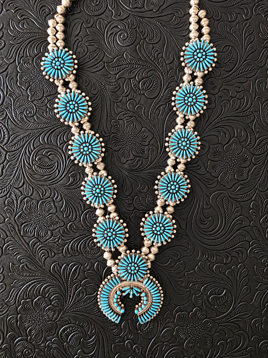 Zuni Sleeping Beauty Turquoise Squash Set
