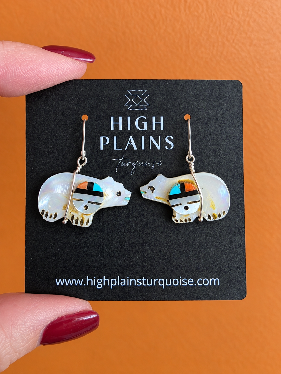 Zuni Bear Fetish Earrings