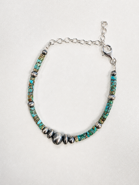 Desert Sky Kingman Sterling Beaded Bracelet