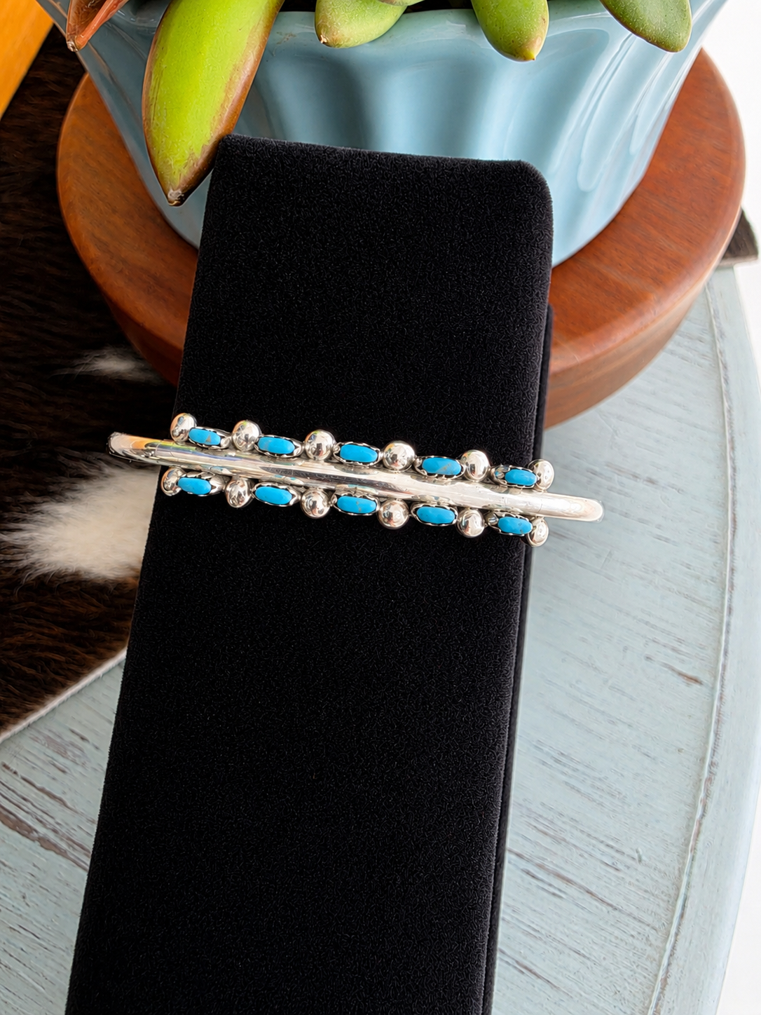 Zuni Timeless Turquoise Stackable Cuff Bracelet