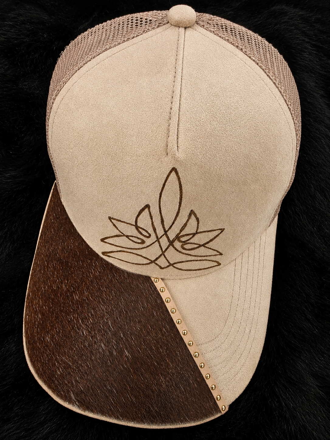 Prairie Petal Hair-on-Hide Trucker Hat