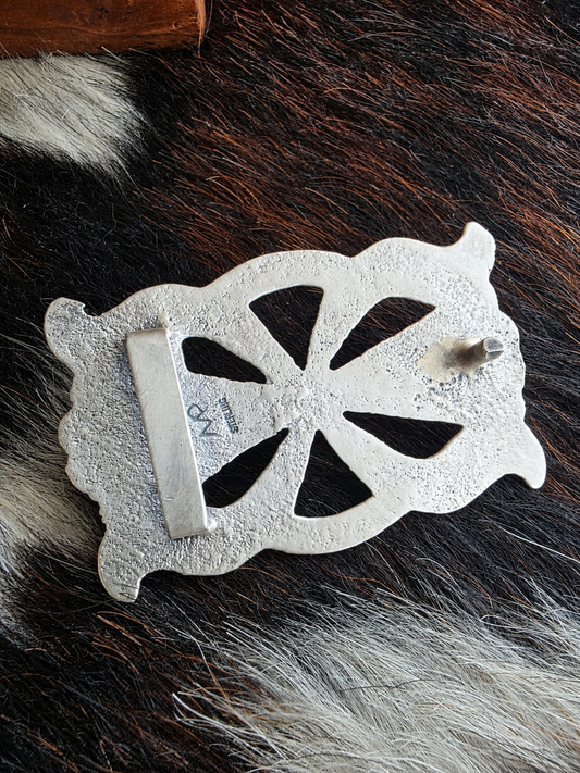 Sandcast Style White Buffalo Belt Buckle