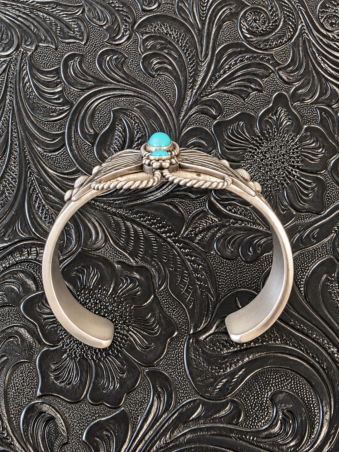 Herman Smith Kingman Turquoise Butterfly Cuff